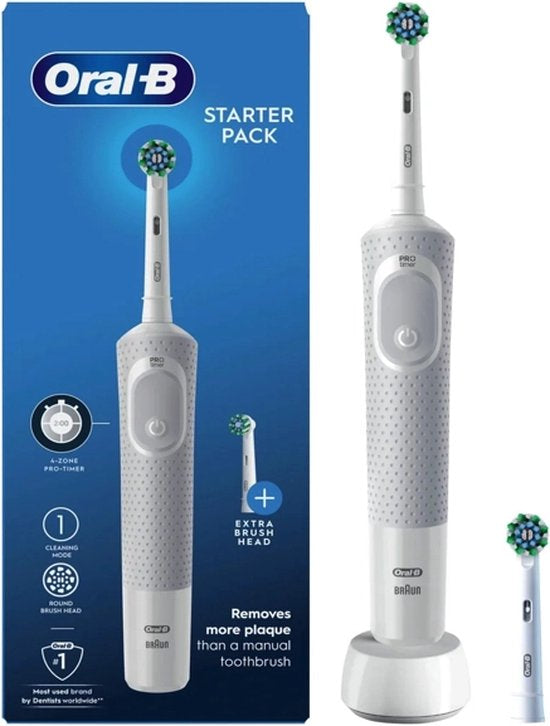 Oral-B Vitality Wit Elektrische Tandenborstel Starterpack met 1 CrossAction opzetborstels