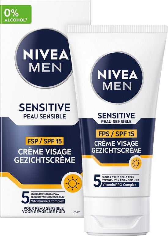 NIVEA MEN Sensitive Gezichtscrème - Dagcrème - SPF 15 - 75 ml