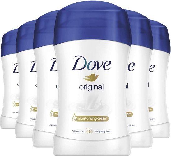 Dove Original Deodorant Stick - Anti Transpirant Deo Stick met 0% Alcohol  -6 stuks