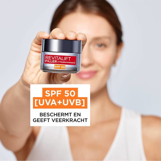 L’Oréal Paris Revitalift Filler Anti-Aging Dagcrème - met Hyaluronzuur - en SPF 50 - 50ml