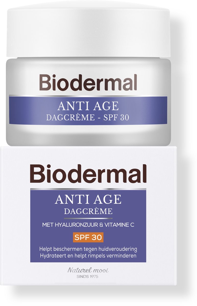 Biodermal Anti Age Dagcrème - SPF30 - Dagcrème met hyaluronzuur en vitamine C - 50ml