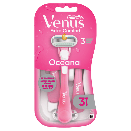3 x Gillette Venus Extra Comfort Oceana Disposable Razors, Pack Of 3