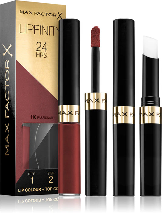 Max Factor Lipfinity Lip Colour 110 Passionate 2-Step Longlasting Lipstick