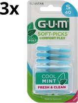 GUM Soft-Picks Minty Small - 3x 40 stuks