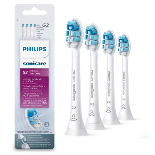 Philips Sonicare Optimal Sensitive - Opzetborstels voor Elektrische Tandenborstel - Wit - Verpakking van 4