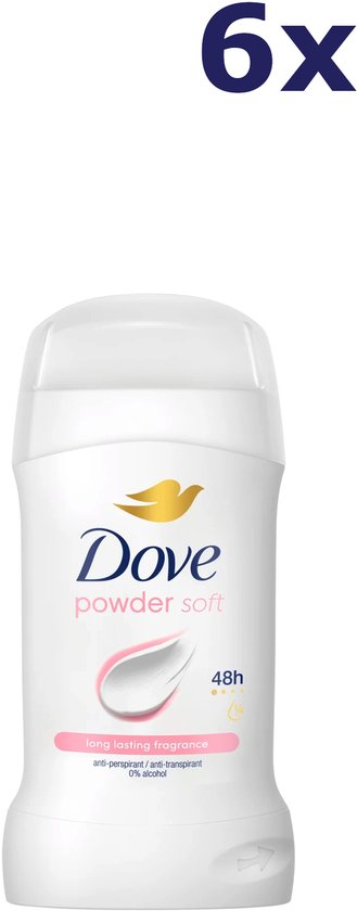 6x Dove Deodorant 48h Powder soft 50 ml stick