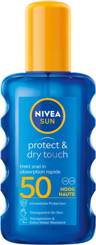 NIVEA SUN Protect &amp; Dry Touch Transparent Sunscreen Spray - SPF 50 - 200 ml