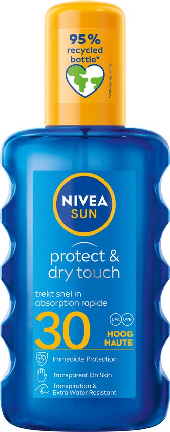 NIVEA SUN Protect &amp; Dry Touch Transparent Sunscreen Spray - SPF 30 - 200 ml