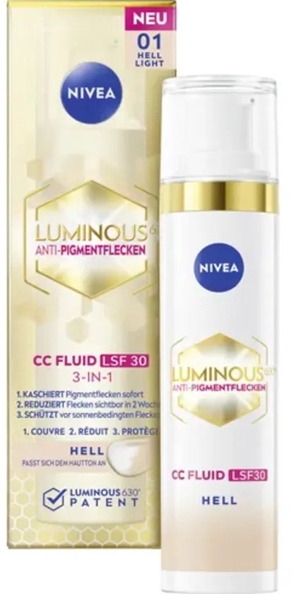 Nivea Luminous 630 Anti-Pigment Spots CC Fluid SPF 30 for Light Skin Tones