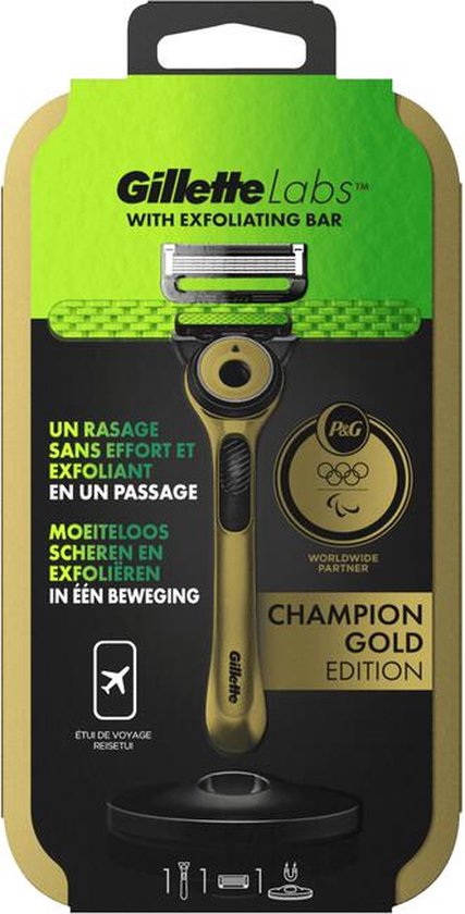 GilletteLabs Premium Gold Scheersysteem Met Reisetui En 1 Navulmesje