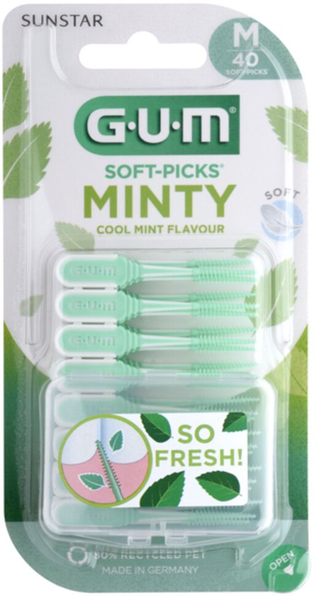 4x GUM Soft-Picks Comfort Flex Mint Medium 40 pieces 