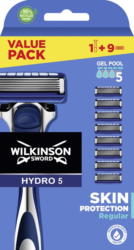 Wilkinson Sword Hydro 5 Skin Protection - Razor - Value Pack - Refill Blades 9 Pieces