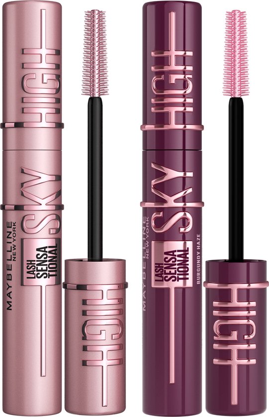 Maybelline New York - Duo Lash Sensational Sky High Mascara - Very Black + Burgundy Haze - Lengte Mascara - 7,2ml X2