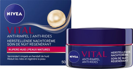 NIVEA VITAL Anti-Rimpel Herstellende Nachtcrème - Rijpe Huid - 50 ml