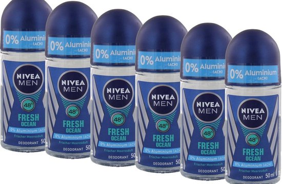 Nivea Men Deodorant Roller - Fresh Ocean - 6 x 50 ml