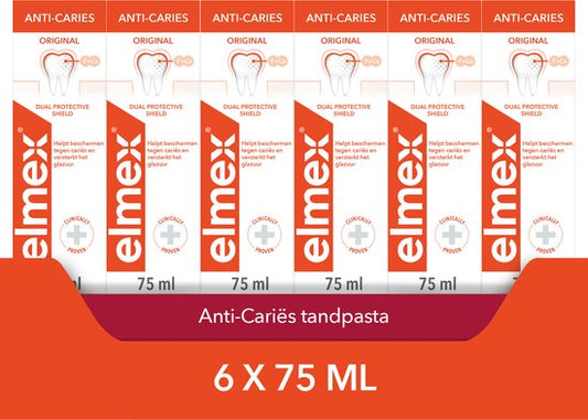 Elmex Anti-Caries tandpasta - Tegen gaatjes - Voordeelverpakking - 6 x 75ml
