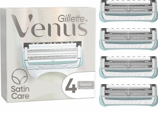 Gillette Venus Satin Care - 4 lames de rasoir - Pour femme - Pour la peau et les poils pubiens