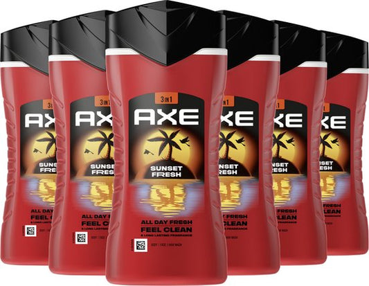AXE 3-in-1 Douchegel - Sunset Fresh - 6 x 250 ml - Voordeelverpakking