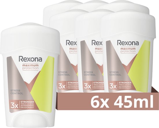 Stick anti-transpirant Rexona Maximum Protection Stress Control - 6 x 45 ml - Pack économique 