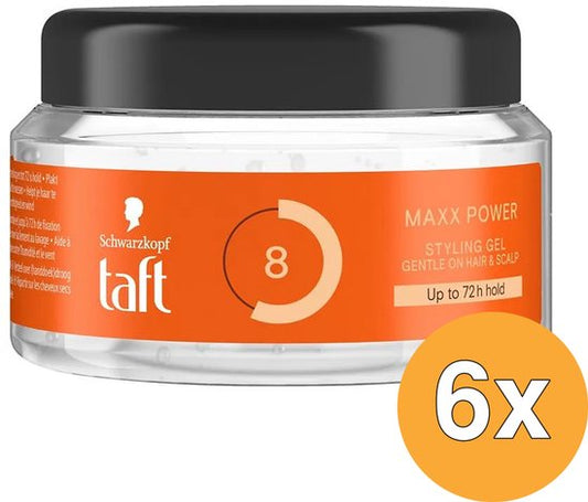 Taft - Maxx Power Power Styling Gel number taft 8  Sterke Fixatie - Voordeelverpakking - 6x 250ml