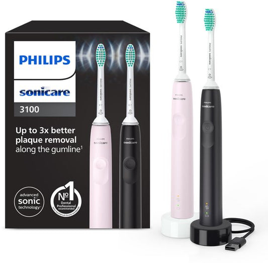 Philips Sonicare Series 3100 - Zwart & Roze - Duopack - HX3675/15