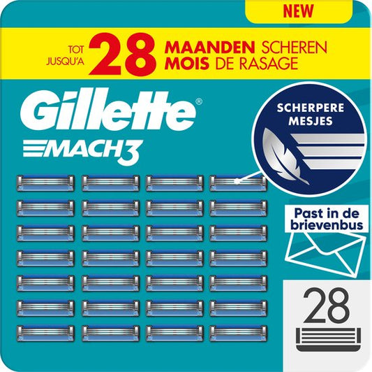 Gillette Mach3 Scheermesjes Voor Mannen - 28 Gillette Navulmesjes