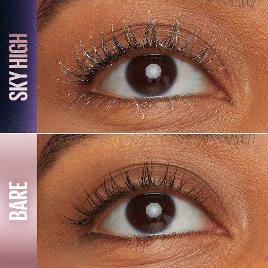Maybelline New York Lash Sensational Sky High Mascara Space Diamond Glitter Topcoa en natuurlijk ogend volume