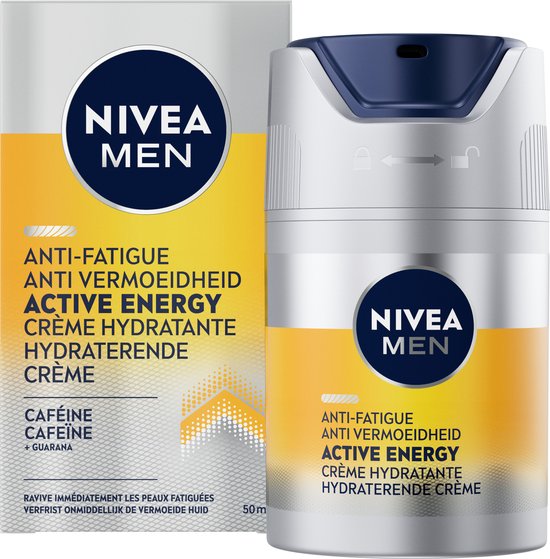 NIVEA MEN Active Energy Gezichtscrème - Dagcrème Normale huid - Moisturizer - Crème Gezicht - Met cafeïne en vitamine+ complex - 50 m