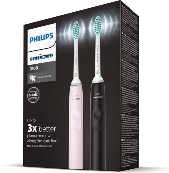 Philips Sonicare Series 3100 - Zwart & Roze - Duopack - HX3675/15