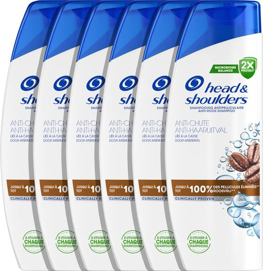 Head & Shoulders Anti-Haaruitval - Anti-Roos Shampoo - Met Cafeïne - Voordeelverpakking 6 x 285 ml