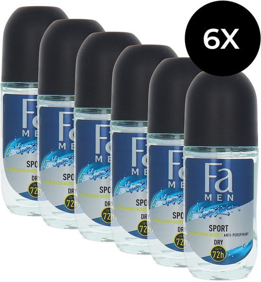 Fa Men Sport Deo Roller Citrus Green Scent - 6 x 50 ml