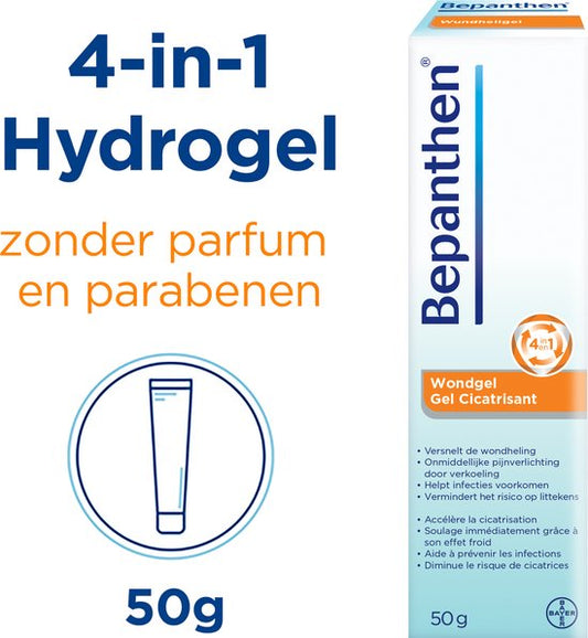 Bepanthen Wondgel 50g | Vegan Hydrogel voor Snij-, Schaaf- en Brandwonden  Vermindert Littekenvorming