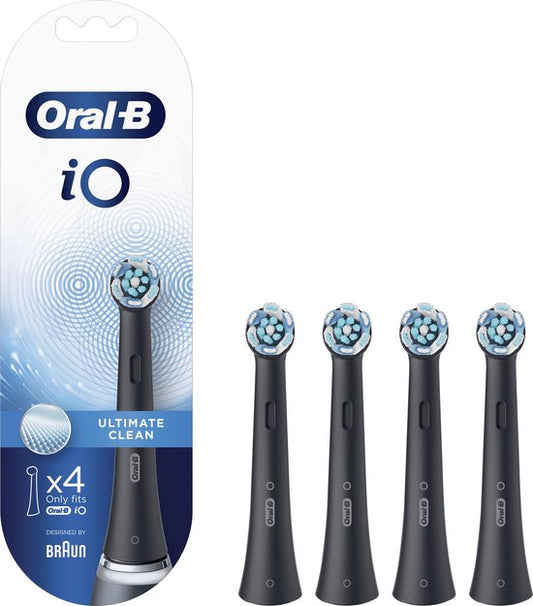 Oral-B iO Series Ultimate Clean Zwart - Originele opzetborstels - CrissCross borstelharen - 4 Stuks