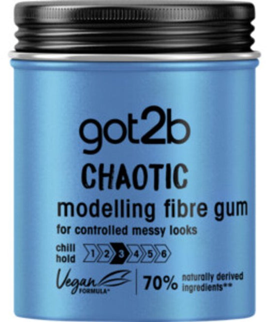 Got2b Men Chaotic Fibre Haar Gum – Haarpaste – Haarstyling - 3 x 100 ml