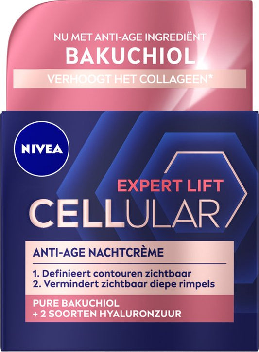 NIVEA CELLular Expert Lift Anti-Age Nachtcrème - Alle Huidtypes - 50 ml