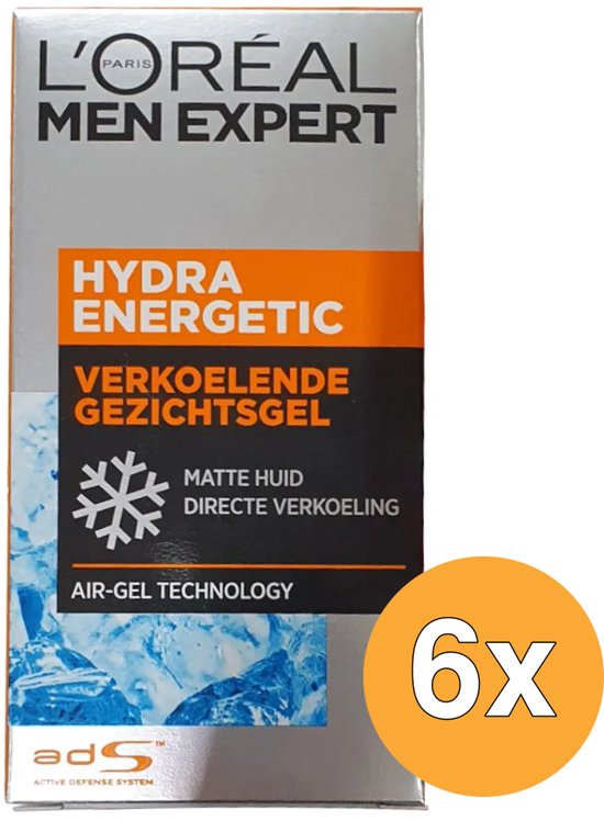 6x L'Oréal Men Expert Hydra Energetic Hydraterende Gel 50 ml
