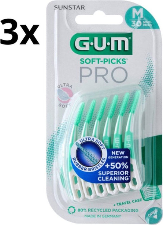 GUM Soft Picks PRO Medium – 3 x 30 Stuks - Voordeelverpakking