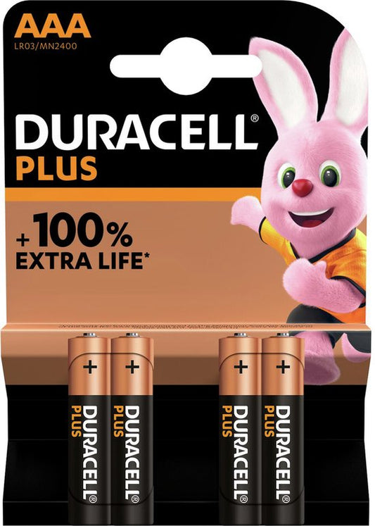 Duracell Alkaline Plus AAA batterij 4 pack x3