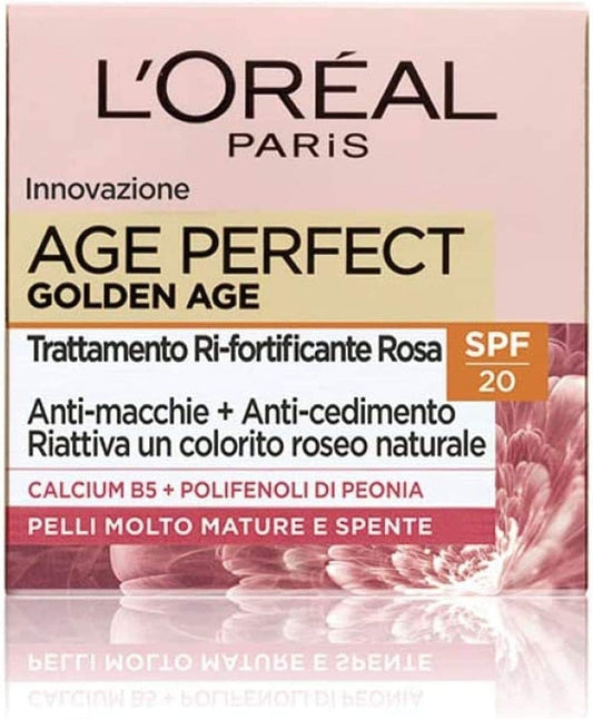 L'Oréal Paris Gezichtscrème Age Perfect Golden Age, anti-aging voor rijpe huid, SPF 20, voedt de huid diep, 50 ml