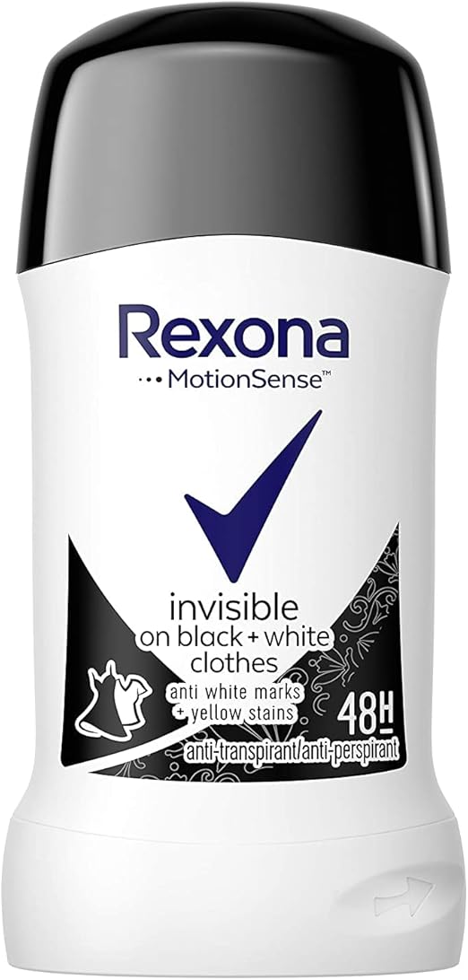 Rexona Deodorant Stick 40ml Invisible Black & White 48H x 6 stuks