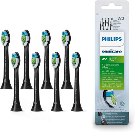 Philips Sonicare W2 Optimal White Opzetborstels - 8 Stuks - Zwart