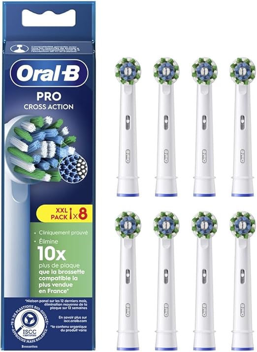 Brossettes Oral-B Pro Cross Action pour brosses à dents électriques, lot de 8 