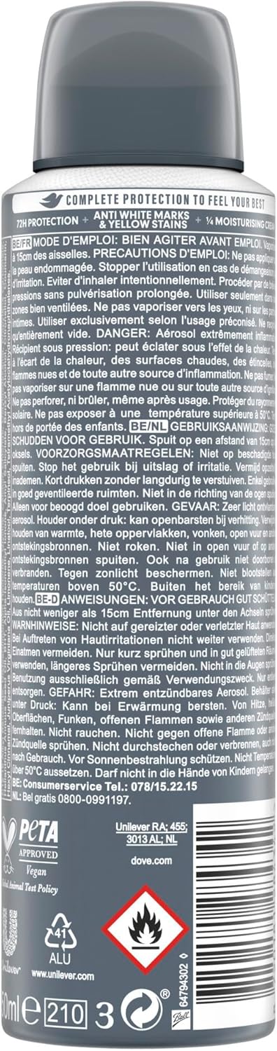 Dove Men+Care Advanced Invisible Dry Anti-Transpirant Deodorant Spray, biedt tot 72 uur bescherming tegen zweet - 6 x 150 ml - Voordeelverpakking