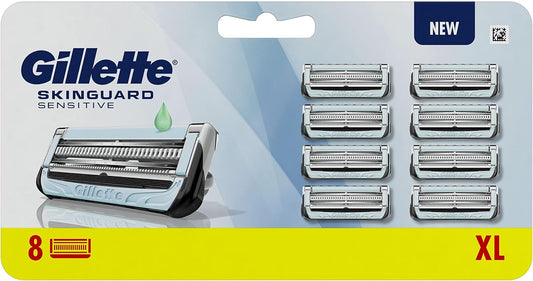 Gillette Skinguard Sensitive Navulmesjes Voor Mannen, Verpakking Met 8 Navulmesjes, Verbeterde Lubrastrip, Past Op Fusion-Handvatten