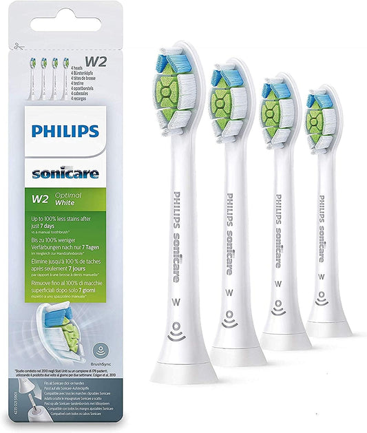 Philips Sonicare w2 replacement brush heads, white, pack of 4 