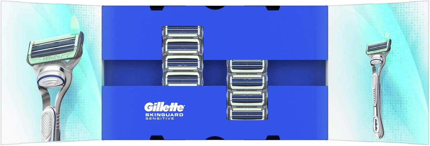 Gillette Skinguard Sensitive Navulmesjes Voor Mannen, Verpakking Met 8 Navulmesjes, Verbeterde Lubrastrip, Past Op Fusion-Handvatten