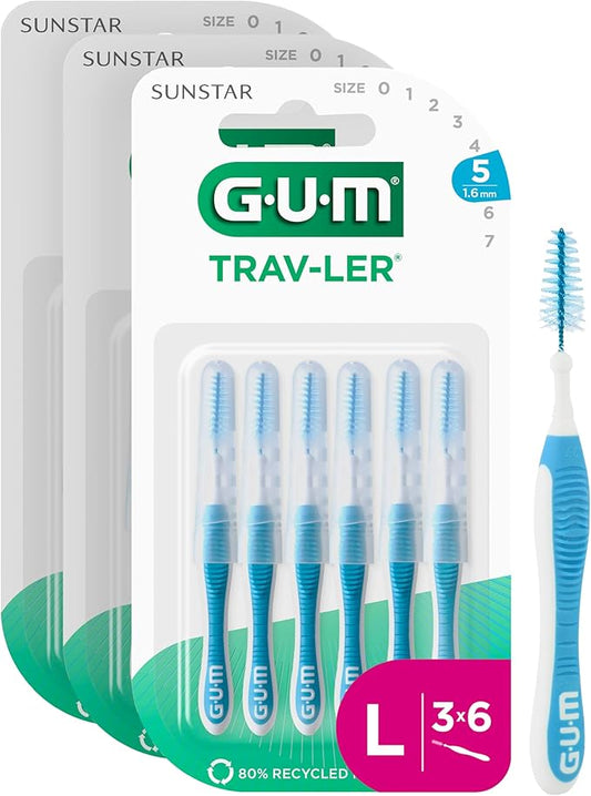 GUM TRAV-LER Professional Interdental Brushes 1.6mm; ISO 5 - 3 x 6 stuks