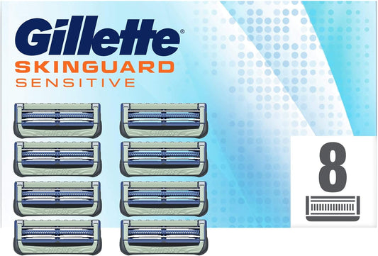 Gillette Skinguard Sensitive Navulmesjes Voor Mannen, Verpakking Met 8 Navulmesjes, Verbeterde Lubrastrip, Past Op Fusion-Handvatten
