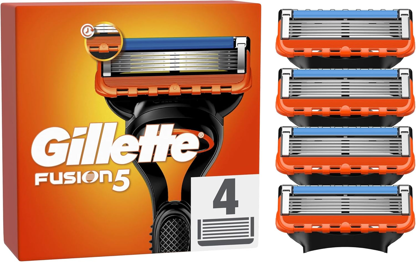 Lames de rasoir Gillette Fusion5 pour hommes, lot de 4, avec bande lubrifiante pour un rasage en douceur 