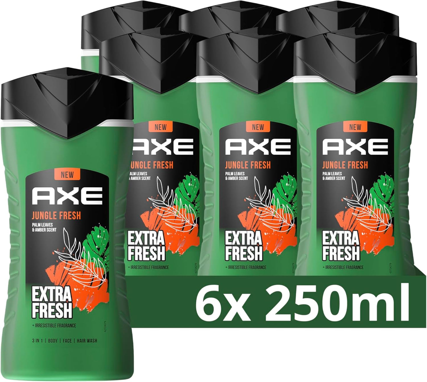 Gel douche 3 en 1 AX Jungle Fresh 6 x 250 ml 